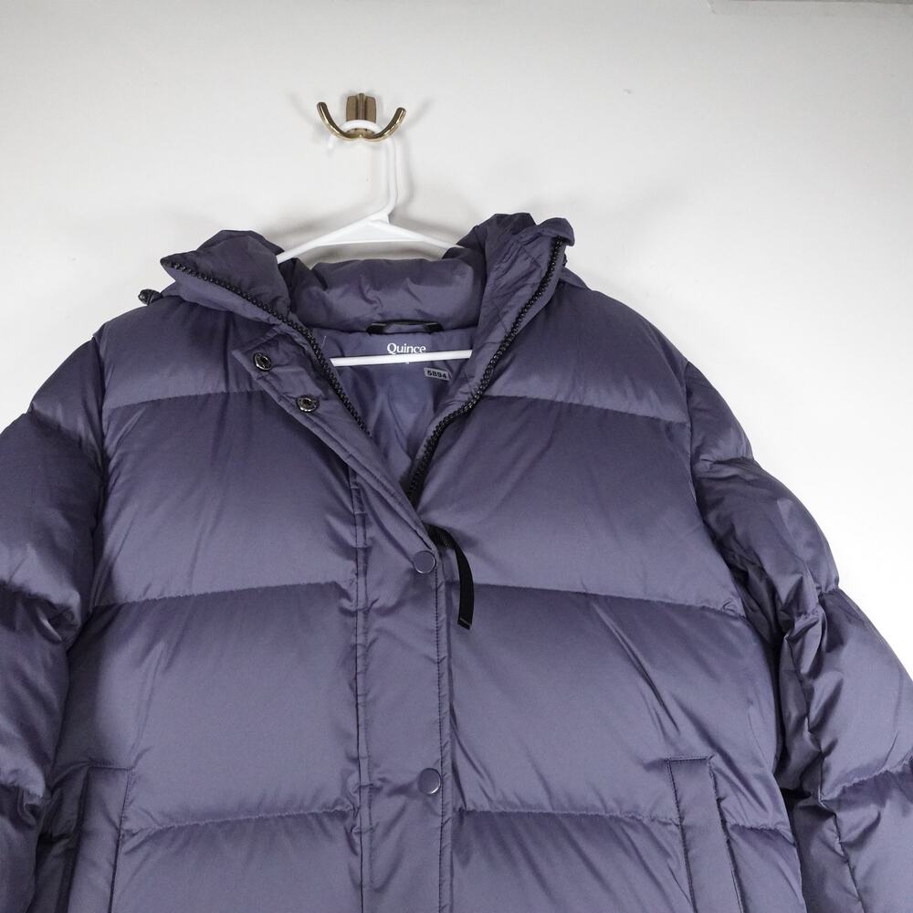 NWOT Quince Women's Small Responsible Down Long Puffer Coat Storm Blue Preppy - Picture 5 of 11